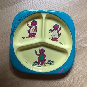 Vtg Barney Loves To Paint Divided Plate Selandia VGUC No Chips